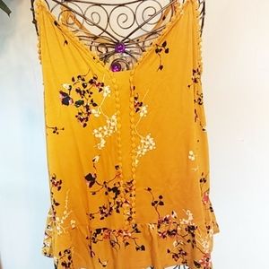 Yellow Floral Tank Top